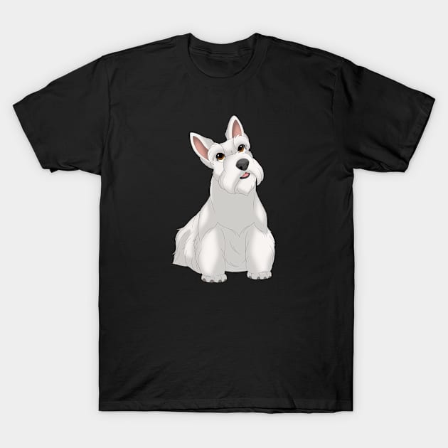 White Scottish Terrier Dog T-Shirt by millersye